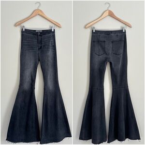 Free People Just Float On Flare Jean Washed Black